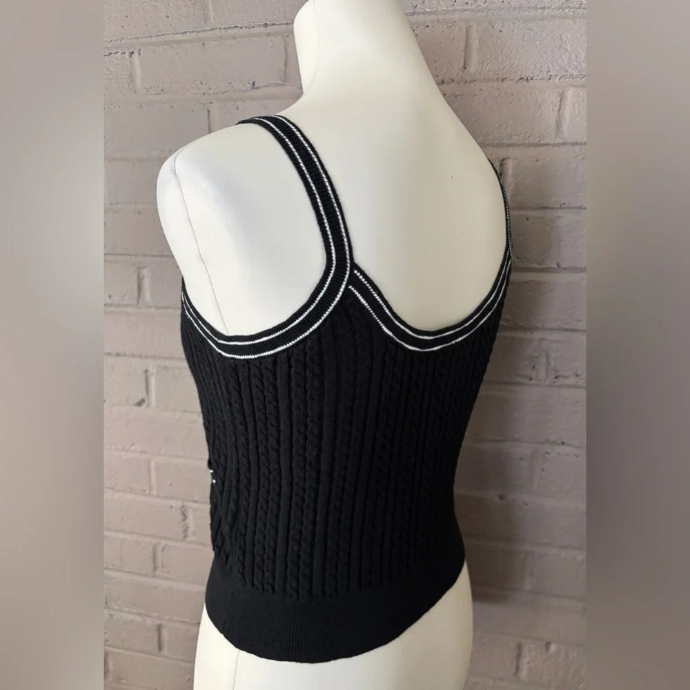 J.Crew black cable knit sleeveless crop top S